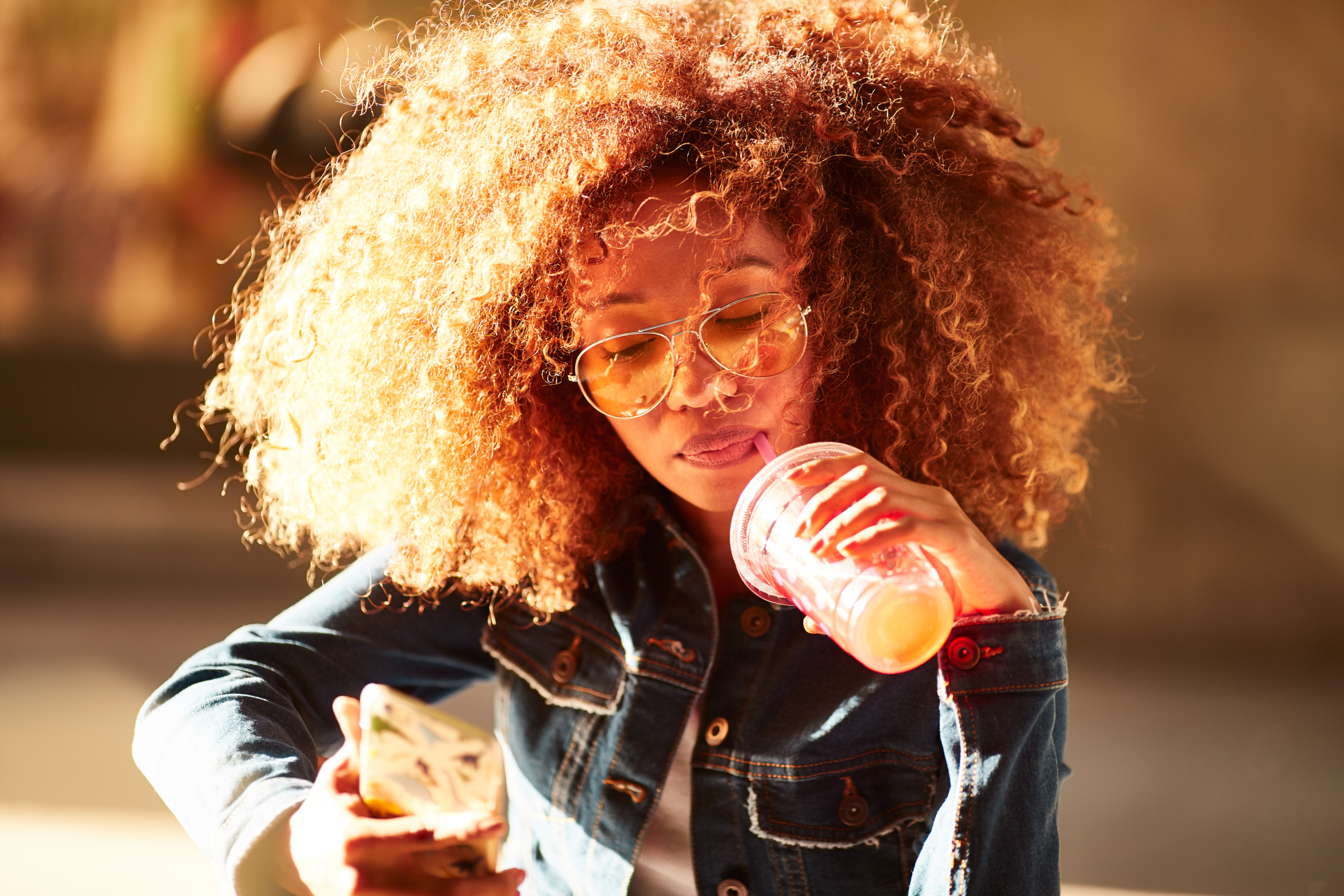 Young hipster woman in the streets of Barcelona.