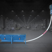 Flexicon flexible screw conveyor with trough hopper
