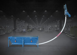 Flexicon flexible screw conveyor with trough hopper