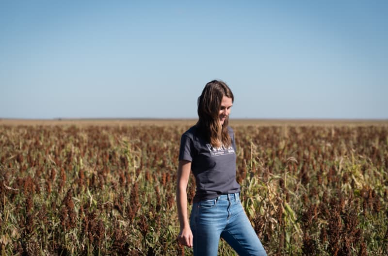 Kristine Root in Sorghum Field
