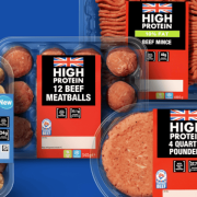 Lidl’s range, launched nationwide in the United Kingdom on 18 September, combines British meat with pea protein in sausages, mince, burgers and meatballs