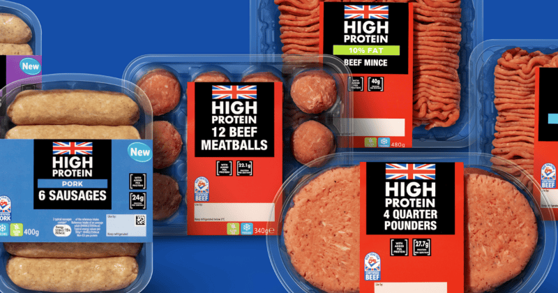 Lidl’s range, launched nationwide in the United Kingdom on 18 September, combines British meat with pea protein in sausages, mince, burgers and meatballs